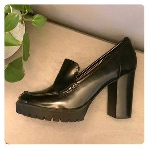 Nine West Chunky Heel Platform Loafers